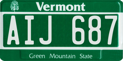 VT license plate AIJ687