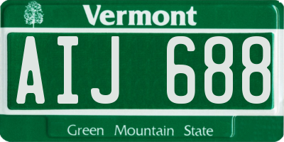 VT license plate AIJ688