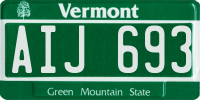 VT license plate AIJ693
