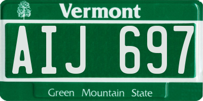 VT license plate AIJ697