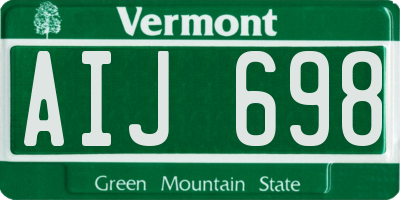 VT license plate AIJ698