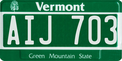 VT license plate AIJ703