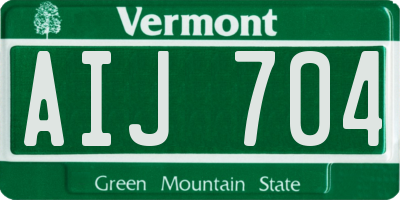VT license plate AIJ704