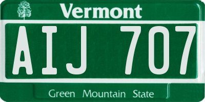 VT license plate AIJ707