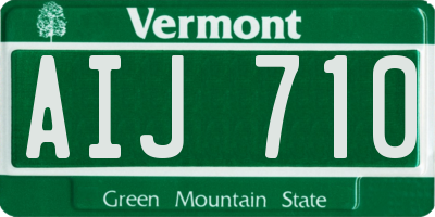 VT license plate AIJ710