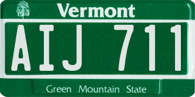 VT license plate AIJ711