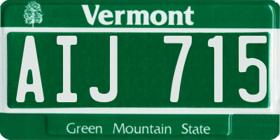 VT license plate AIJ715
