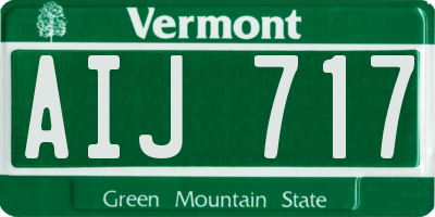 VT license plate AIJ717