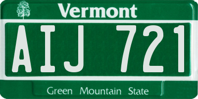 VT license plate AIJ721