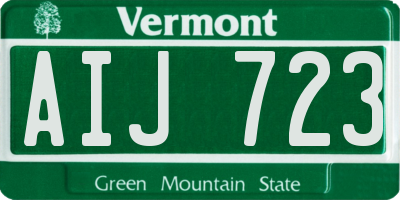 VT license plate AIJ723