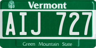 VT license plate AIJ727