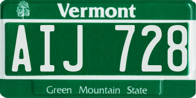 VT license plate AIJ728