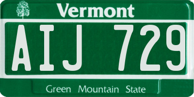 VT license plate AIJ729
