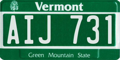 VT license plate AIJ731