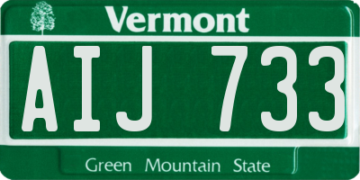 VT license plate AIJ733