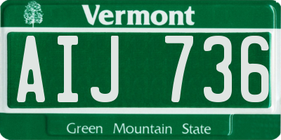 VT license plate AIJ736