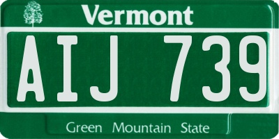 VT license plate AIJ739