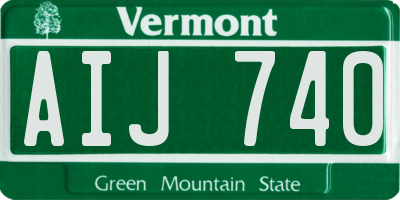 VT license plate AIJ740