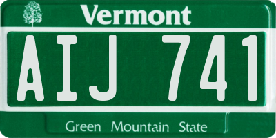 VT license plate AIJ741