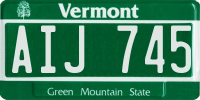 VT license plate AIJ745