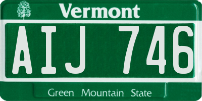 VT license plate AIJ746