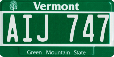 VT license plate AIJ747