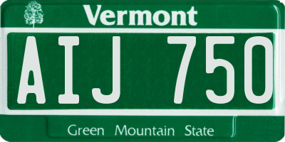 VT license plate AIJ750