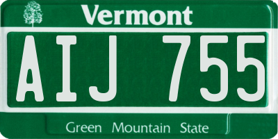 VT license plate AIJ755