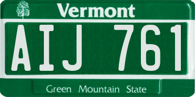 VT license plate AIJ761