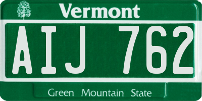 VT license plate AIJ762