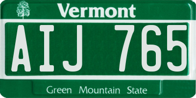 VT license plate AIJ765