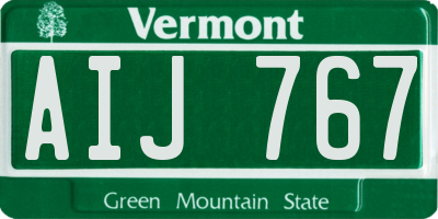 VT license plate AIJ767
