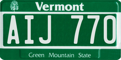 VT license plate AIJ770