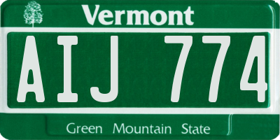 VT license plate AIJ774