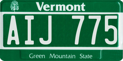 VT license plate AIJ775