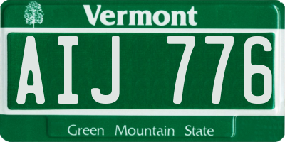 VT license plate AIJ776