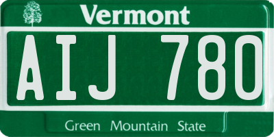 VT license plate AIJ780