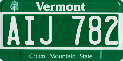 VT license plate AIJ782