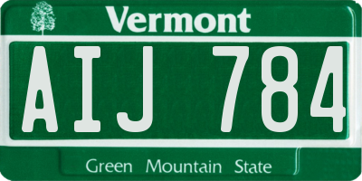 VT license plate AIJ784