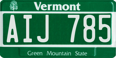 VT license plate AIJ785