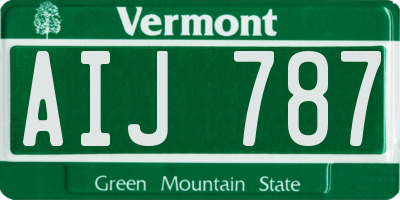 VT license plate AIJ787