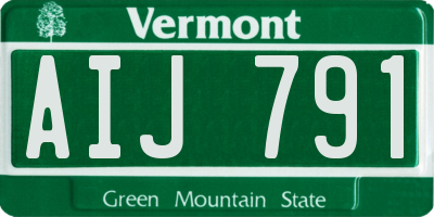 VT license plate AIJ791