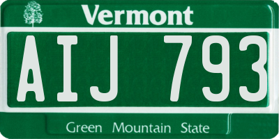 VT license plate AIJ793