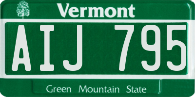 VT license plate AIJ795