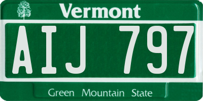 VT license plate AIJ797