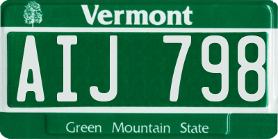 VT license plate AIJ798