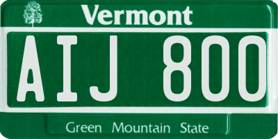 VT license plate AIJ800