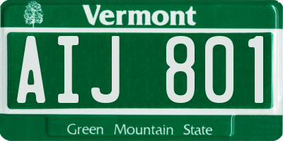 VT license plate AIJ801