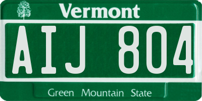 VT license plate AIJ804