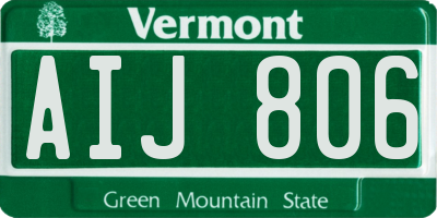 VT license plate AIJ806